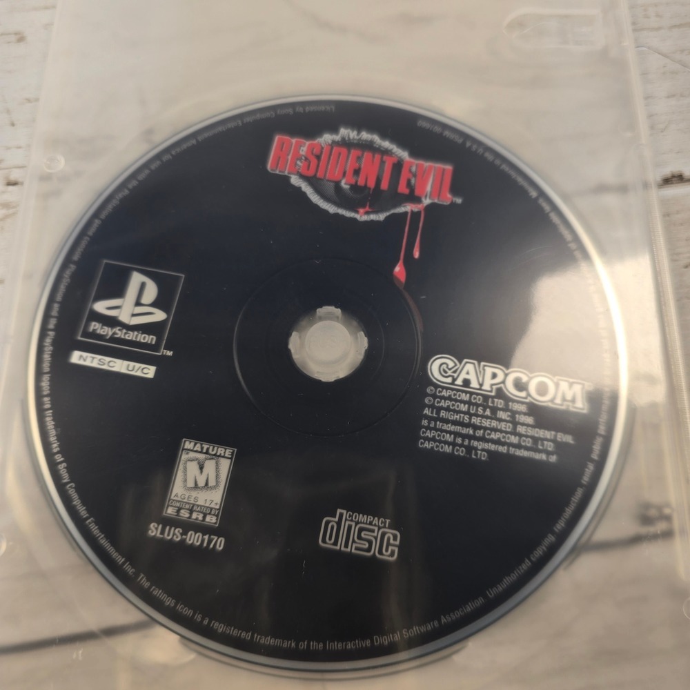 Resident Evil Sony PlayStation 1 PS1 1996 Capcom SLUS-00170 Blk Label Disc Only